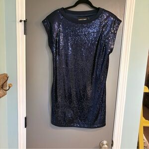 Navy Sequin Mini Dress